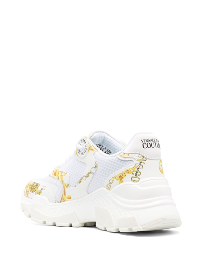 Shop Versace Jeans Couture Speedtrack Chain Couture Sneakers In White