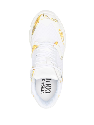 Shop Versace Jeans Couture Speedtrack Chain Couture Sneakers In White