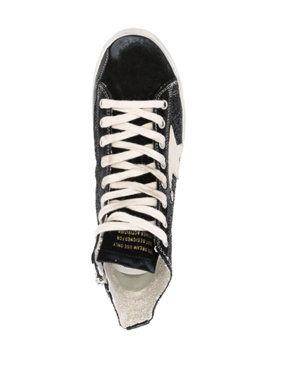 Shop Golden Goose Francy Glitter-detailing Sneakers In Black