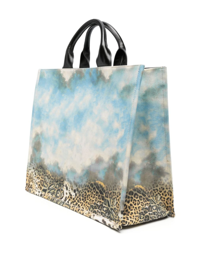 Roberto Cavalli Womens Multicolour Graphic-print Cotton-canvas Tote Bag In 09000