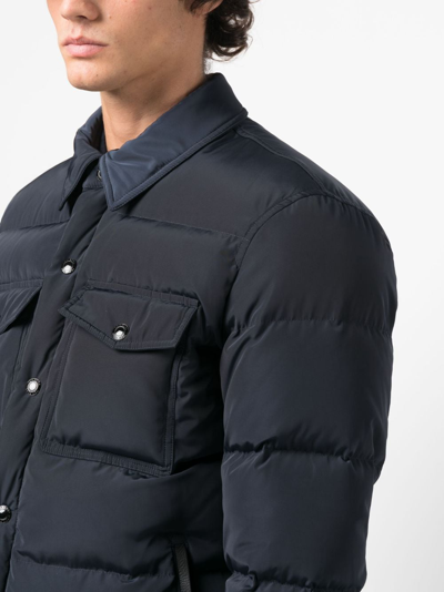 Shop Tom Ford Techno Ottoman Padded Jacket In Blue