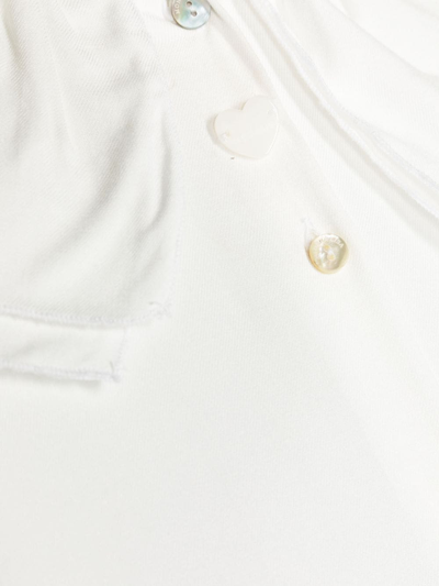 Monnalisa Heart-charm Bib-collar Shirt In White