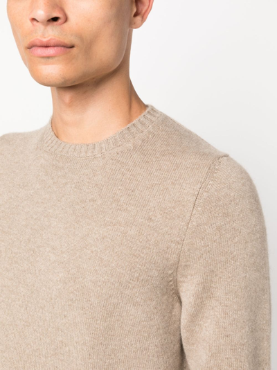 Shop Drumohr Fine-knit Cashmere Sweatshirt In Neutrals