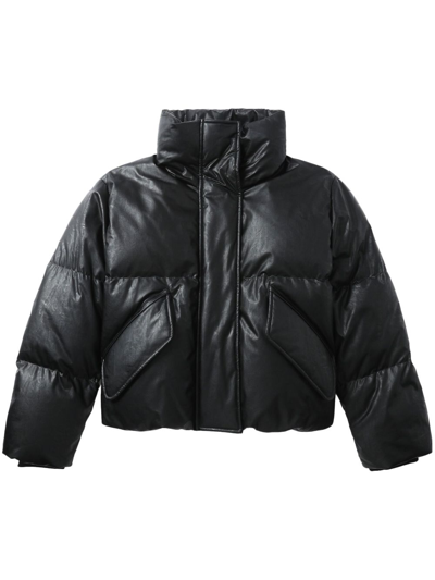 Shop Mm6 Maison Margiela Numbers-motif Padded Jacket In Black
