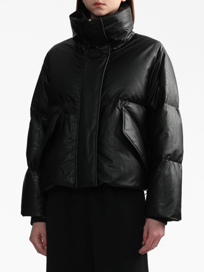 Shop Mm6 Maison Margiela Numbers-motif Padded Jacket In Black