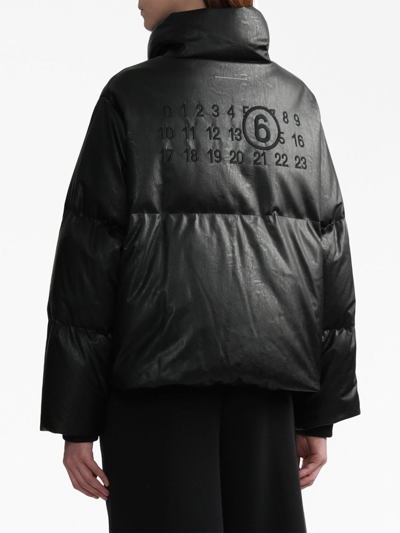 Shop Mm6 Maison Margiela Numbers-motif Padded Jacket In Black