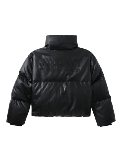 Shop Mm6 Maison Margiela Numbers-motif Padded Jacket In Black