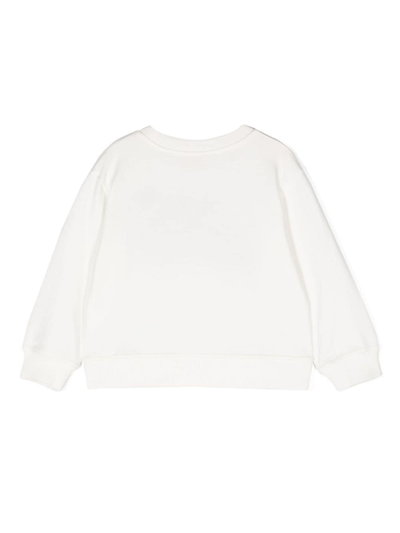 Monnalisa Panther Printed Cotton Blend Sweatshirt In White
