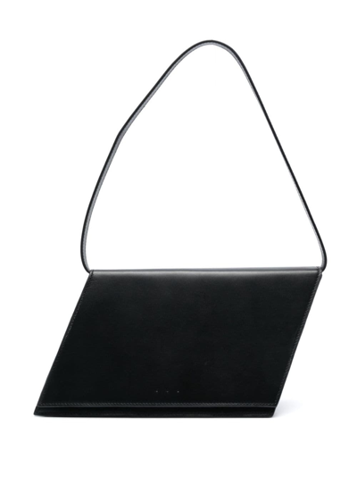 Shop Aesther Ekme Angle Accordion Leather Shoulder Bag In Black