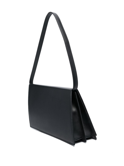 Shop Aesther Ekme Angle Accordion Leather Shoulder Bag In Black