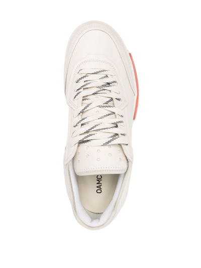Shop Oamc Cosmos Cupsole Low-top Leather Sneakers In White