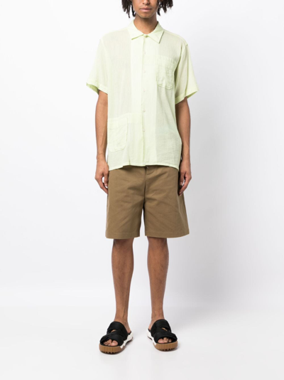 Shop Engineered Garments Camp Patch-pocket Cotton Shirt In Green