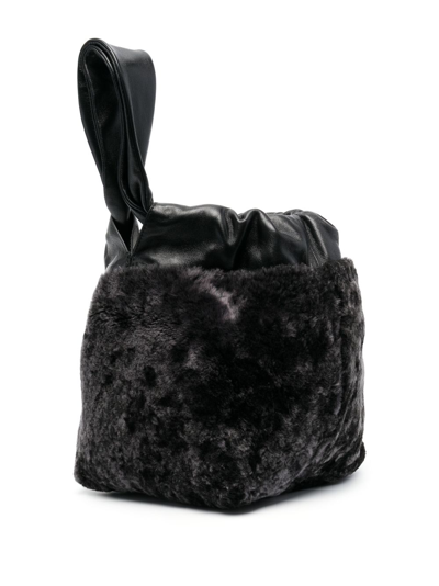 Jil Sander Leather Tote Bag In Black