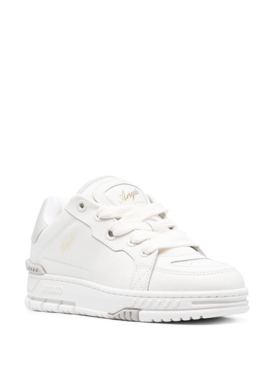 Axel Arigato 'area Haze' Grey And White Low Top Sneakers With Laminated Leather In Leather Blend Woman In White