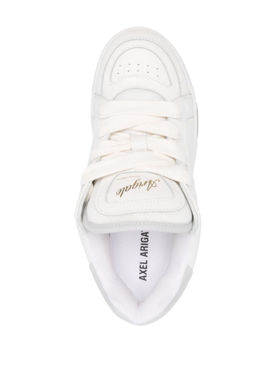 Axel Arigato 'area Haze' Grey And White Low Top Sneakers With Laminated Leather In Leather Blend Woman In White