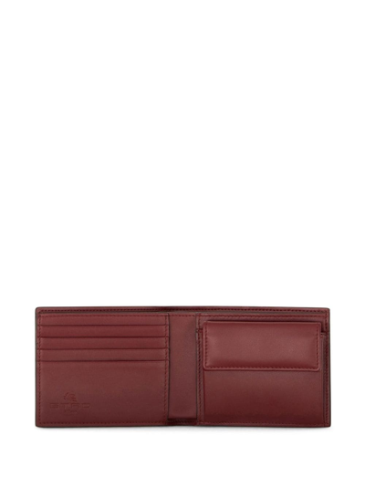 Etro Paisley-print Jacquard Wallet In Brown