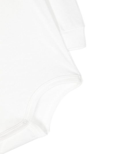 Shop Il Gufo Long-sleeve Cotton Body In White