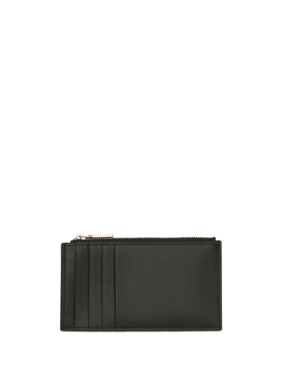 Shop Etro Pegaso Motif-embossed Leather Cardholder In Black