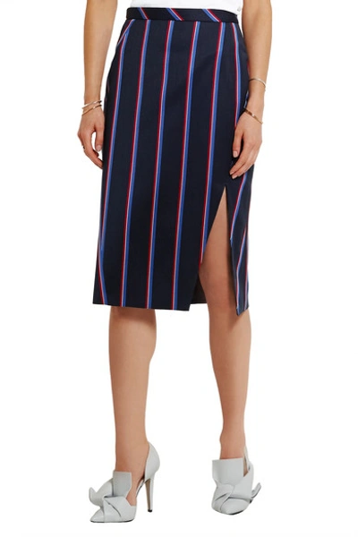 Shop Altuzarra Striped Wool And Cotton-blend Skirt