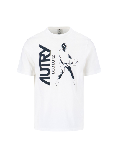 Shop Autry T-shirt "bob Lutztinto" In White