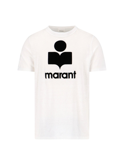 Shop Isabel Marant Linen T-shirt In White