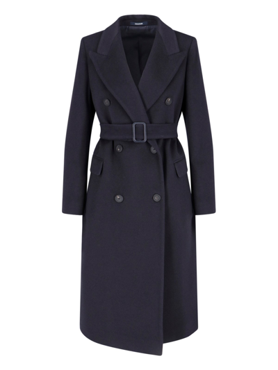 Shop Tagliatore Double-breasted Coat In Blue