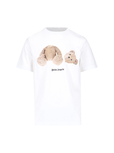 Shop Palm Angels Classic 'bear' T-shirt In White