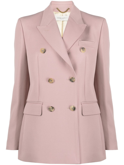 Shop Golden Goose Double-breasted Blazer In Pink