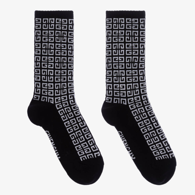 Shop Givenchy Boys Black & White 4g Socks