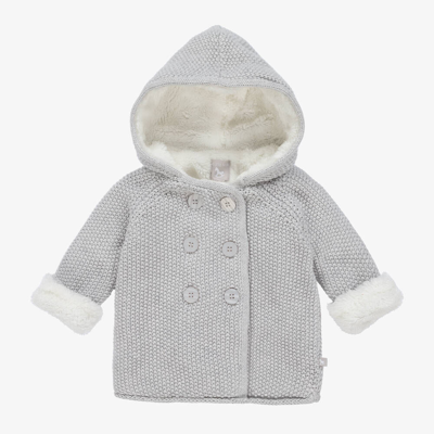 Shop The Little Tailor Grey Knitted Baby Pram Coat