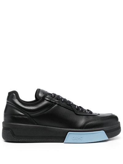 Shop Oamc Cosmos Cupsole Low-top Leather Sneakers In Black