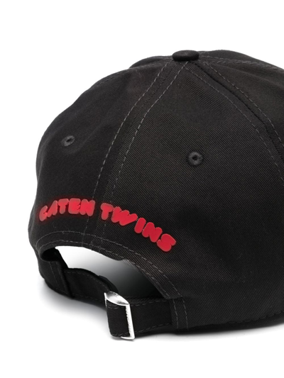 Dsquared2 Logo-print Cotton Baseball Cap In Schwarz