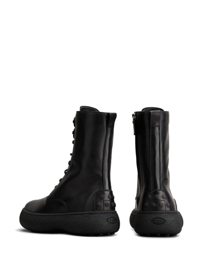 Shop Tod's W. G. Lace-up Boots In Black