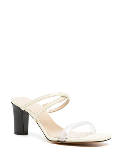 Shop Maryam Nassir Zadeh Samantha 80mm Leather Sandals In Yellow