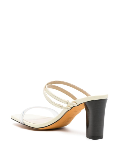 Shop Maryam Nassir Zadeh Samantha 80mm Leather Sandals In Yellow