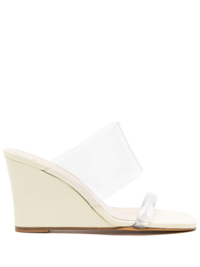 Shop Maryam Nassir Zadeh Olympia 95mm Wedge Sandals In Yellow