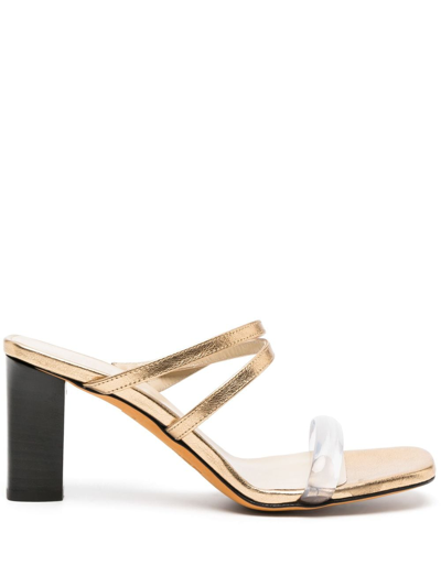 Shop Maryam Nassir Zadeh Samantha 80 Mm Leather Sandals In Gold