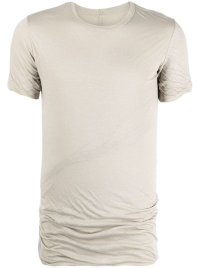 Shop Rick Owens Double Ss Cotton T-shirt In Grau