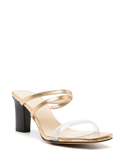 Shop Maryam Nassir Zadeh Samantha 80 Mm Leather Sandals In Gold