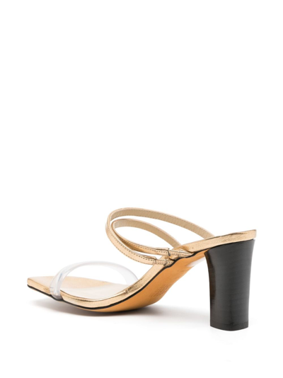 Shop Maryam Nassir Zadeh Samantha 80 Mm Leather Sandals In Gold