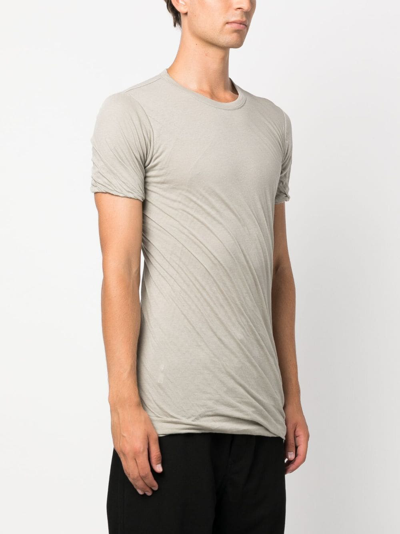 Shop Rick Owens Double Ss Cotton T-shirt In Grau
