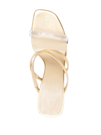 Shop Maryam Nassir Zadeh Samantha 80 Mm Leather Sandals In Gold