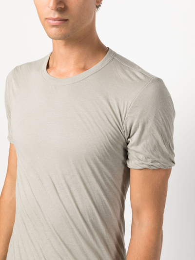 Shop Rick Owens Double Ss Cotton T-shirt In Grau