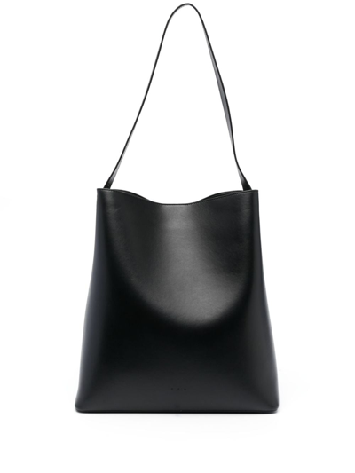 Shop Aesther Ekme Sac Leather Shoulder Bag In Schwarz