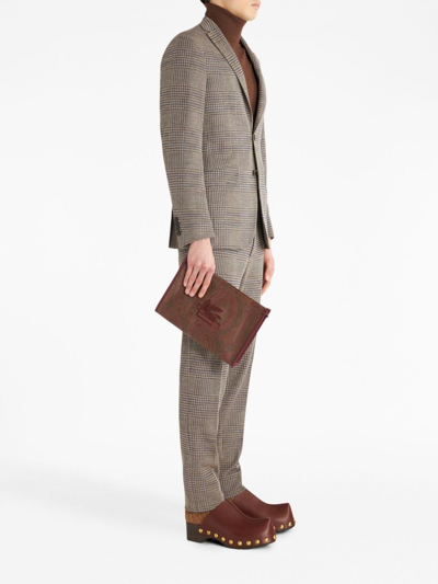 Etro Large Paisley Love Trotter Pouch In Brown