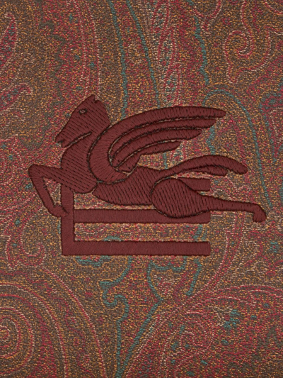 Etro Large Paisley Love Trotter Pouch In Brown