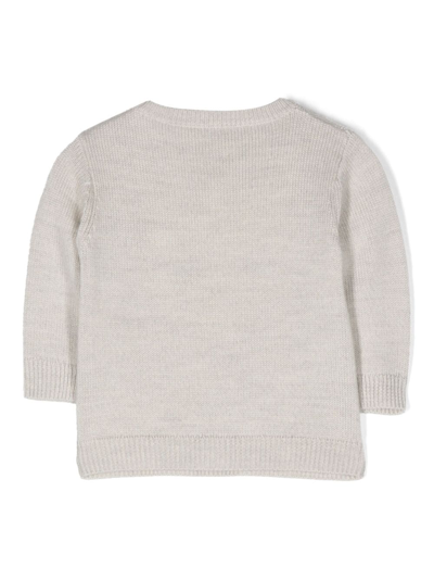 Shop Bonpoint Cat-intarsia Knit Jumper In Grey