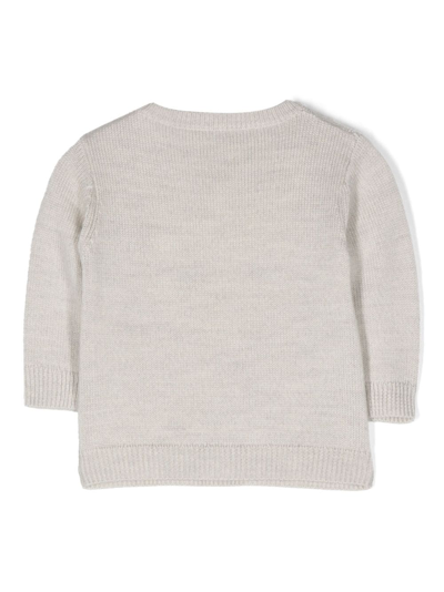 Bonpoint Intarsien-pullover Mit Katze In Grey