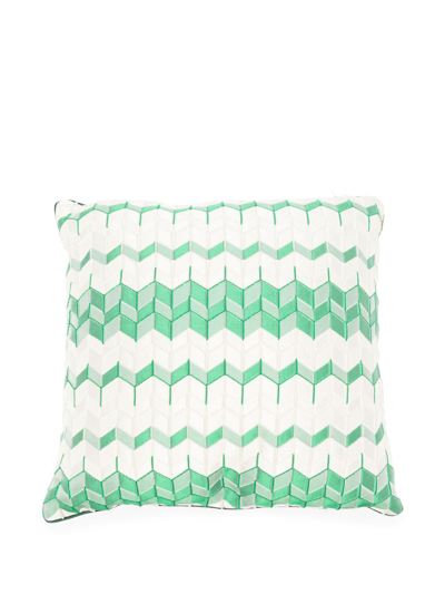 Shop Missoni Thread Cotton Cushion In Grün