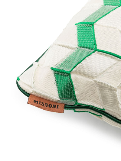 Shop Missoni Thread Cotton Cushion In Grün